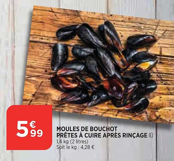 moules de bouchot prêtes à cuire après rinçage