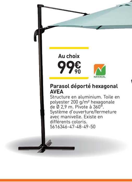 Parasol Déporté Hexagonal Avea