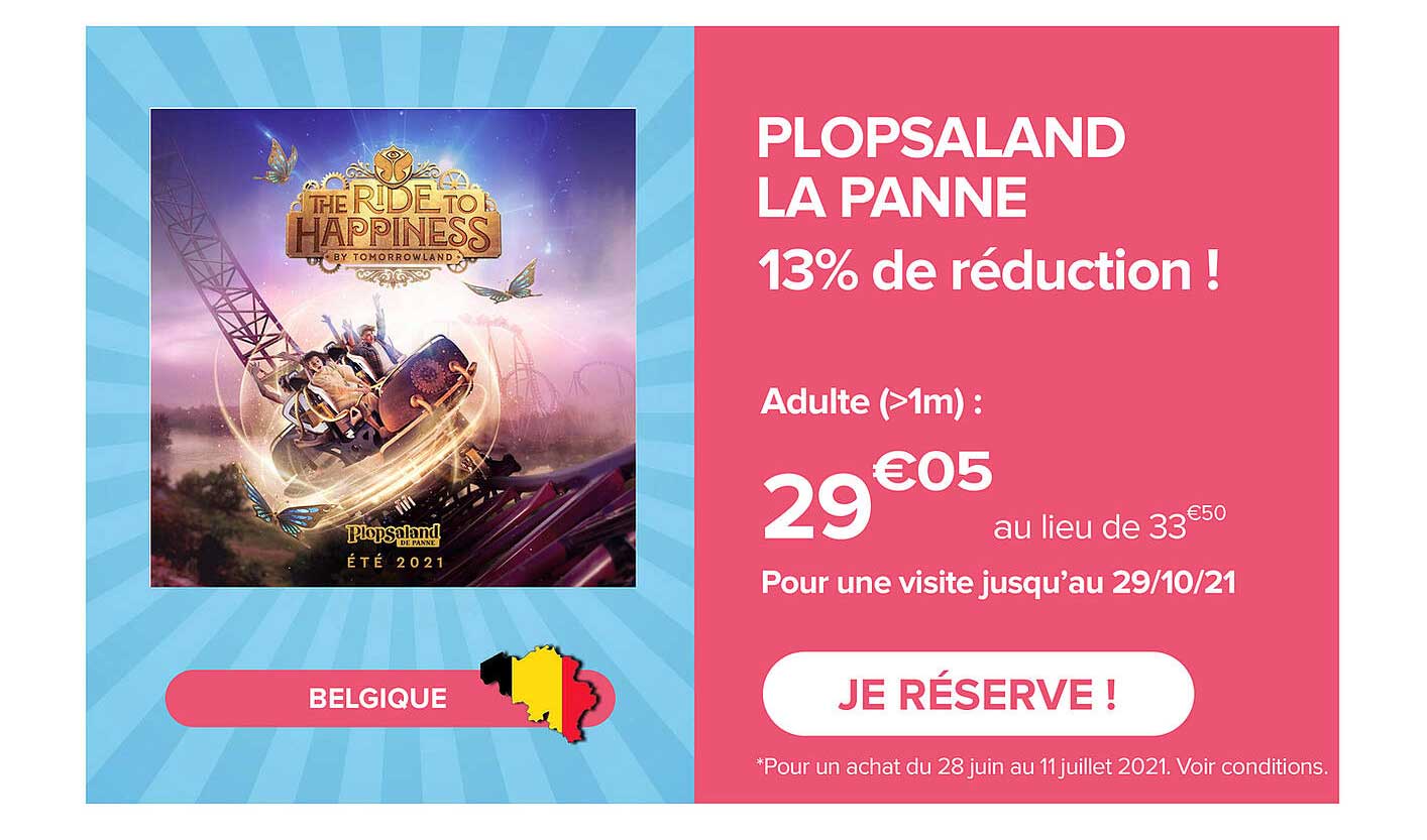 plopsaland la panne - 13% de réduction !