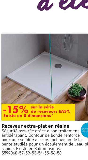 receveur extra-plat en résine