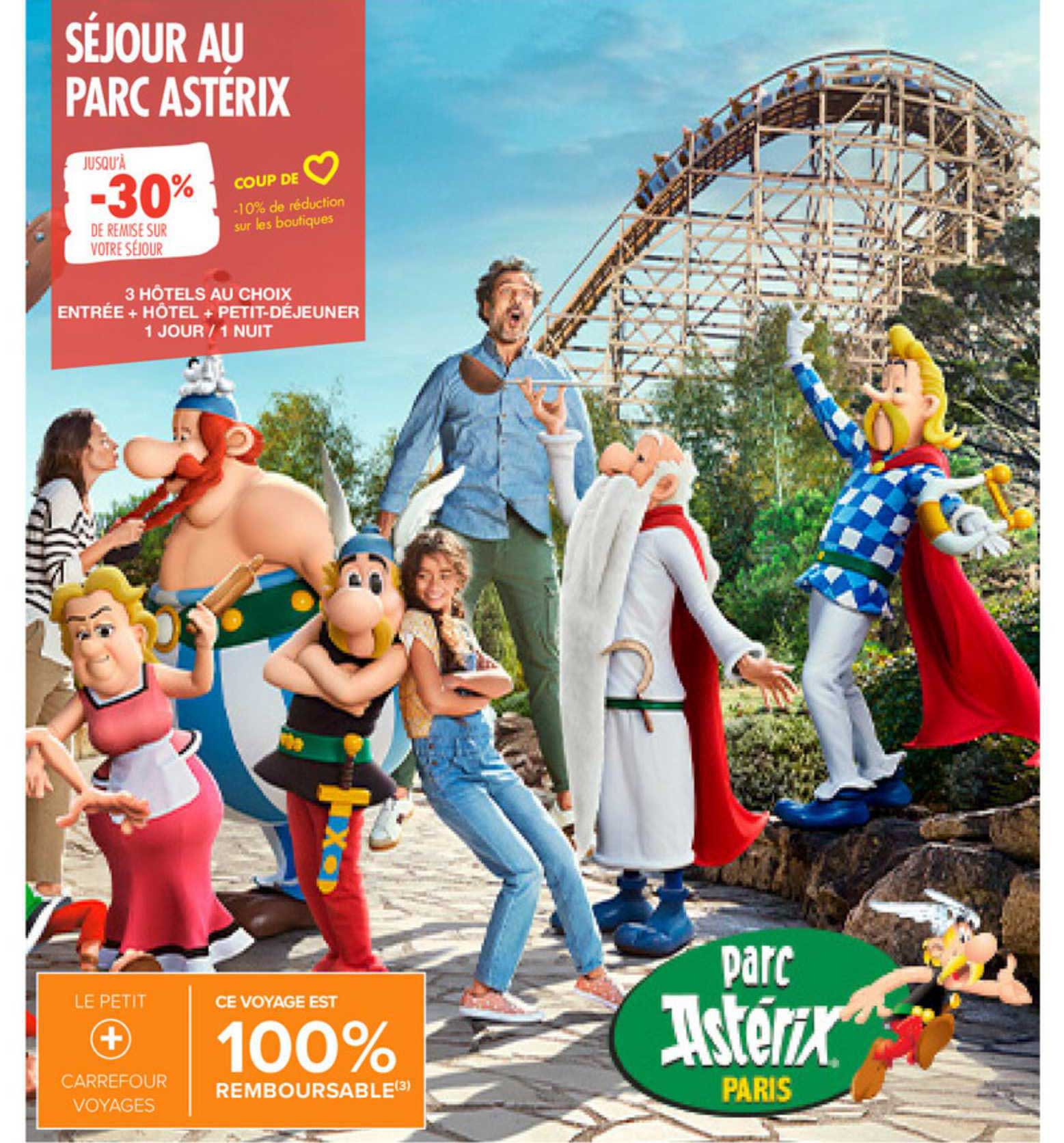 séjour au parc astérix : 3 hôtels au choix, entrée + hotel + petit-déjeuner 1 jour - 1 nuit