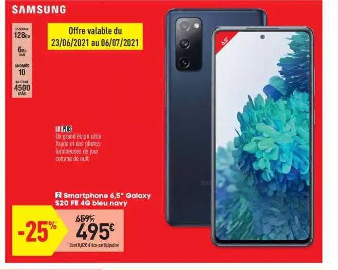 smartphone 6,5" galaxy s20 fe 4g bleu navy samsung