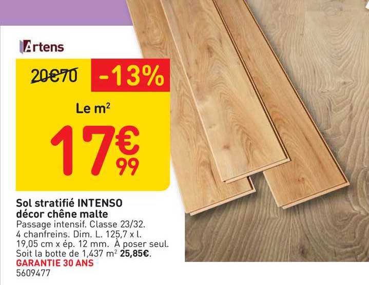 sol stratifié intenso décor chêne malte