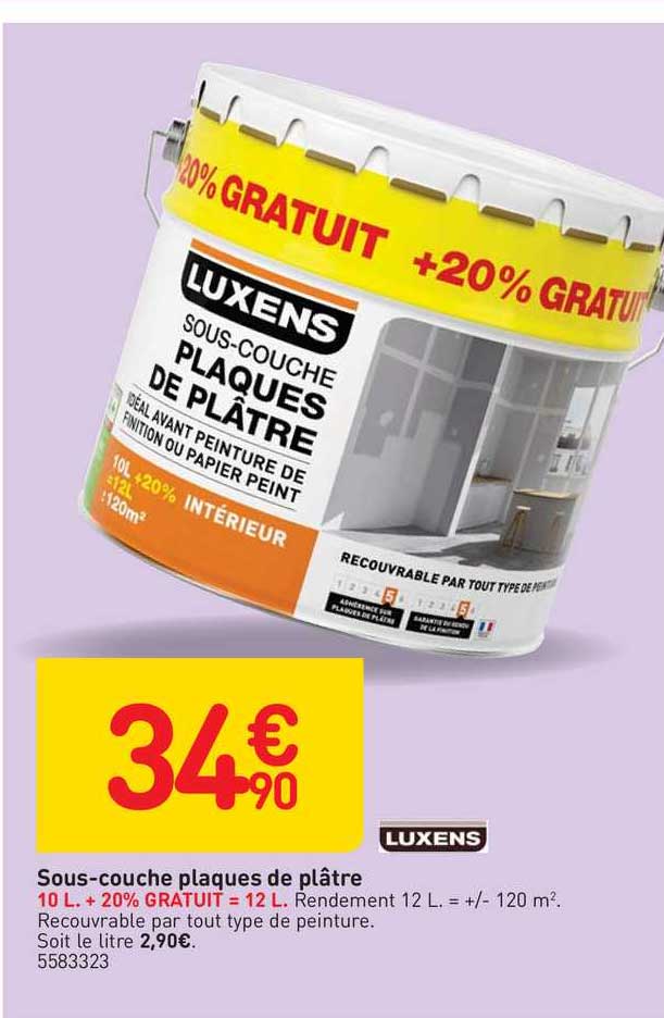 sous-couche plaques de plâtre luxens