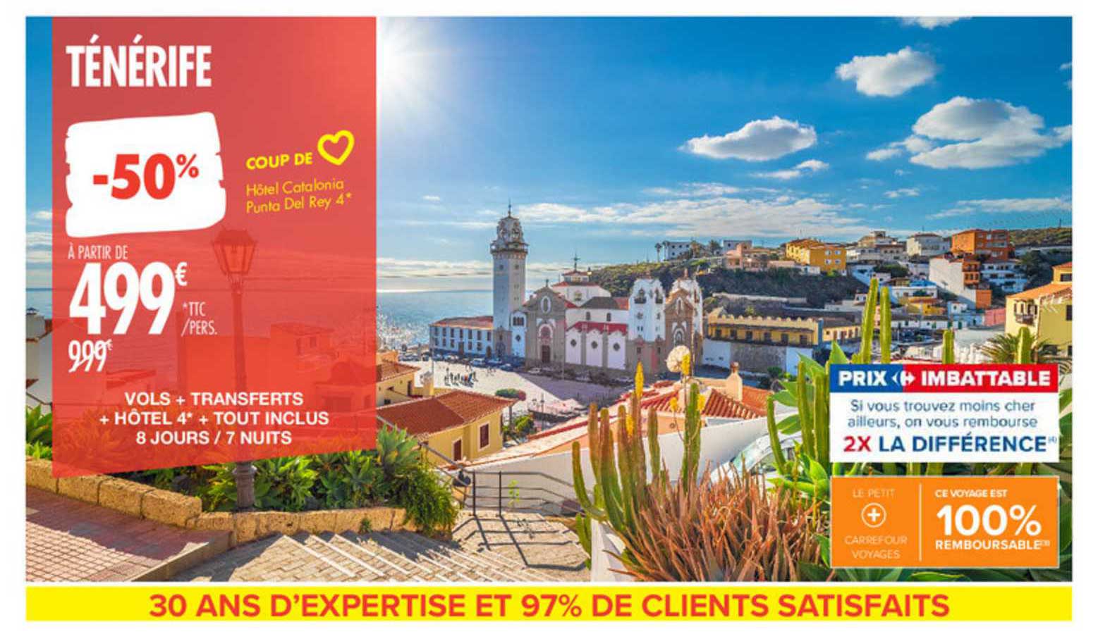 ténérife : vols + transferts + hôtel 4* + tout inclus - jours - 7 nuits