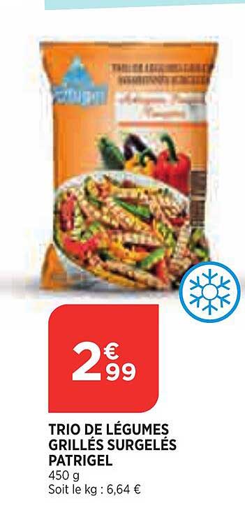 Trio De Légumes Grillés Surgelés Patrigel