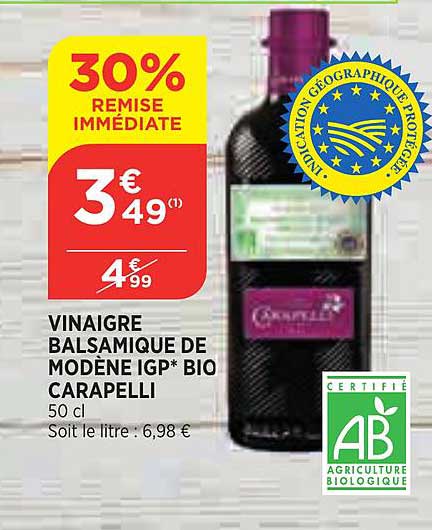 Vinaigre Balsamique De Modène Igp Bio Carapelli