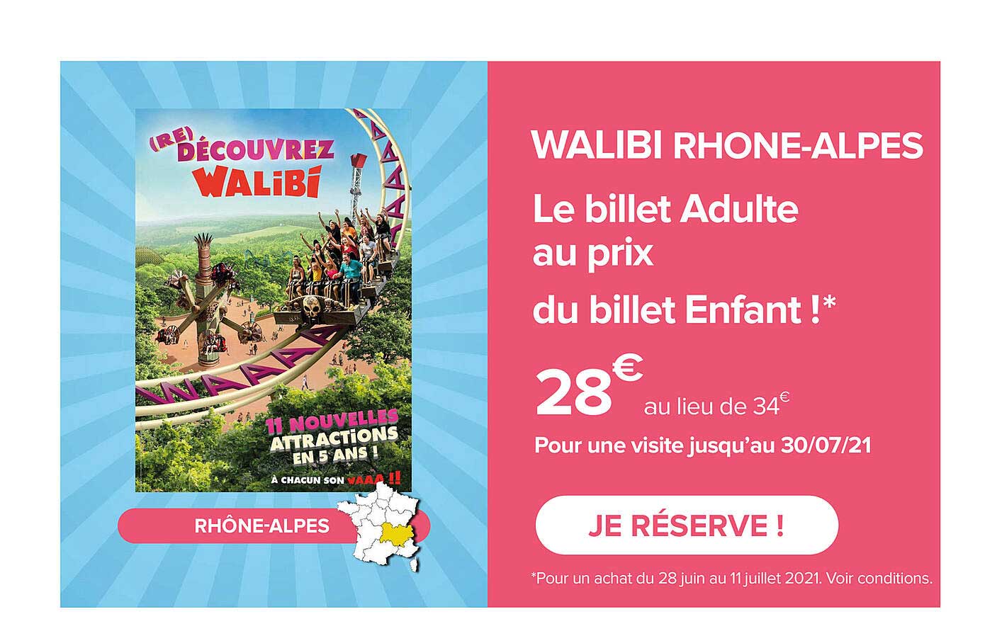 walibi rhône-alpes - le billet adulte au prix du billet enfant !