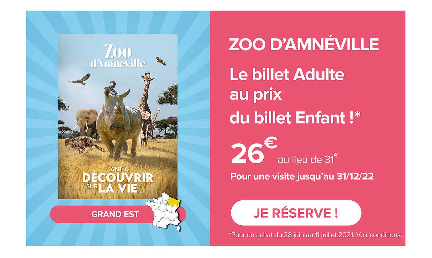 zoo d'amnéville - le billet adulte au prix du billet enfant !