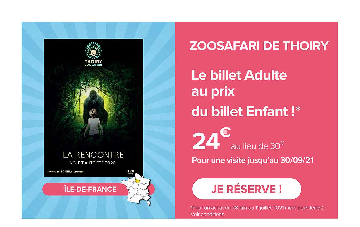 zoosafari de thoiry - le billet adulte au prix du billet enfant !