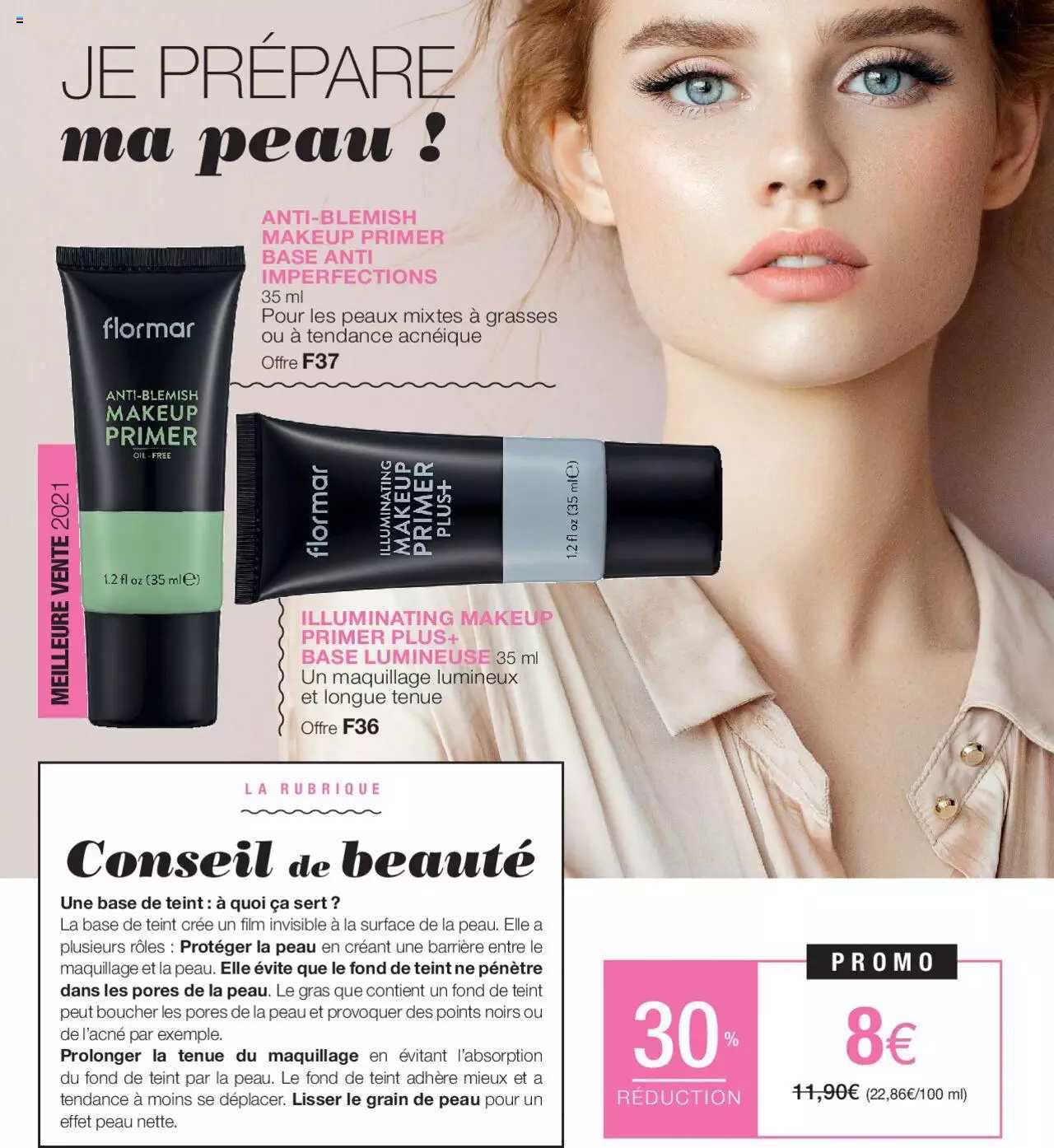 anti-blemish makeup primer base anti imperfections, illuminating makeup primer plus+ base lumineuse