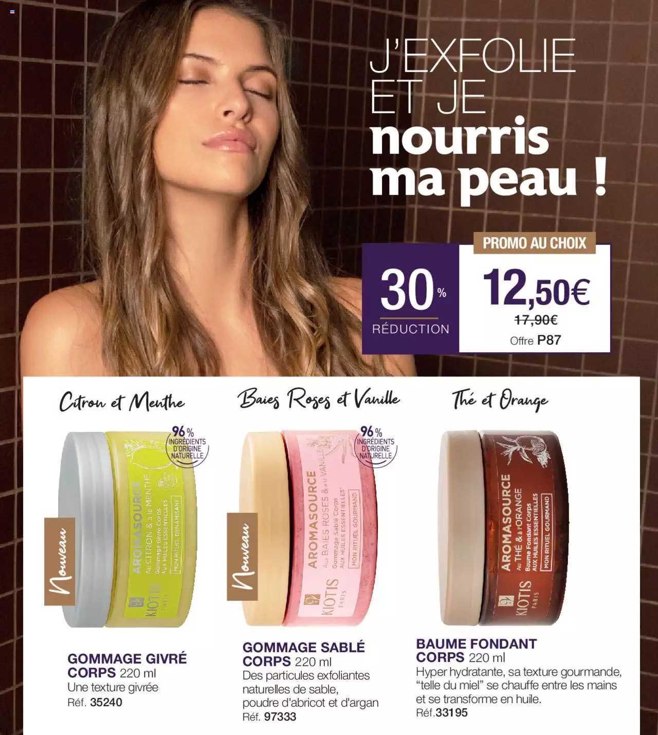 gommage givré corps, gommage sablé corps, baume fondant corps