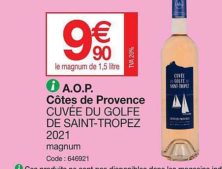 a.o.p. côtes de provence cuvée du golfe de saint-tropez 2021