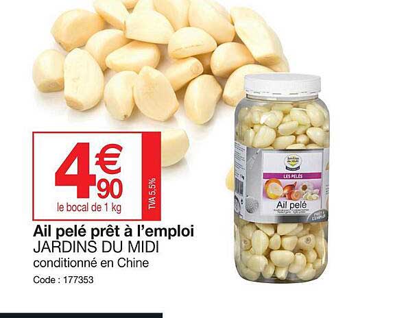 ail pelé prêt à l'emploi jardins du midi