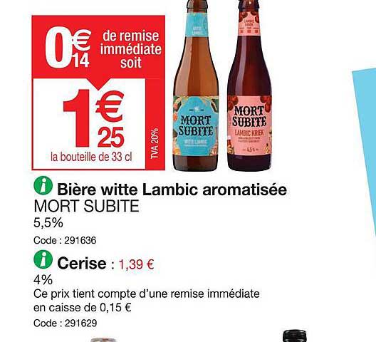 bière witte lambic aromatisée mort subite