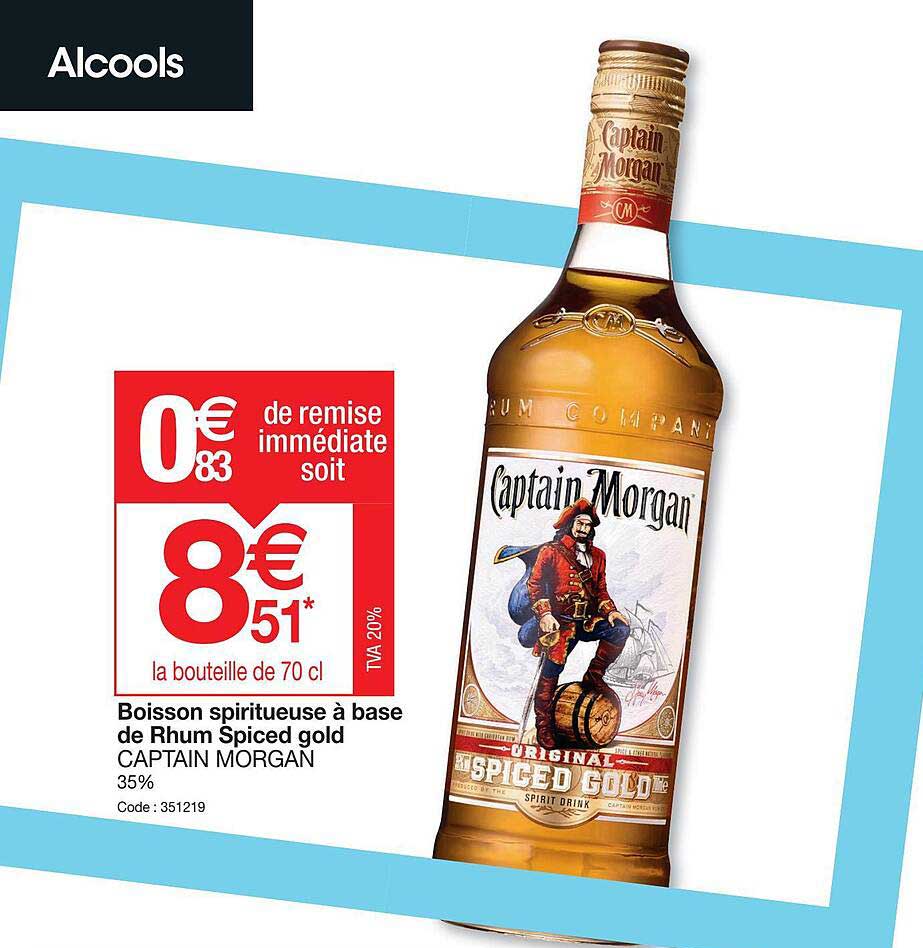 Boisson Spiritueuse à Base De Rhum Spiced Gold Captain Morgan