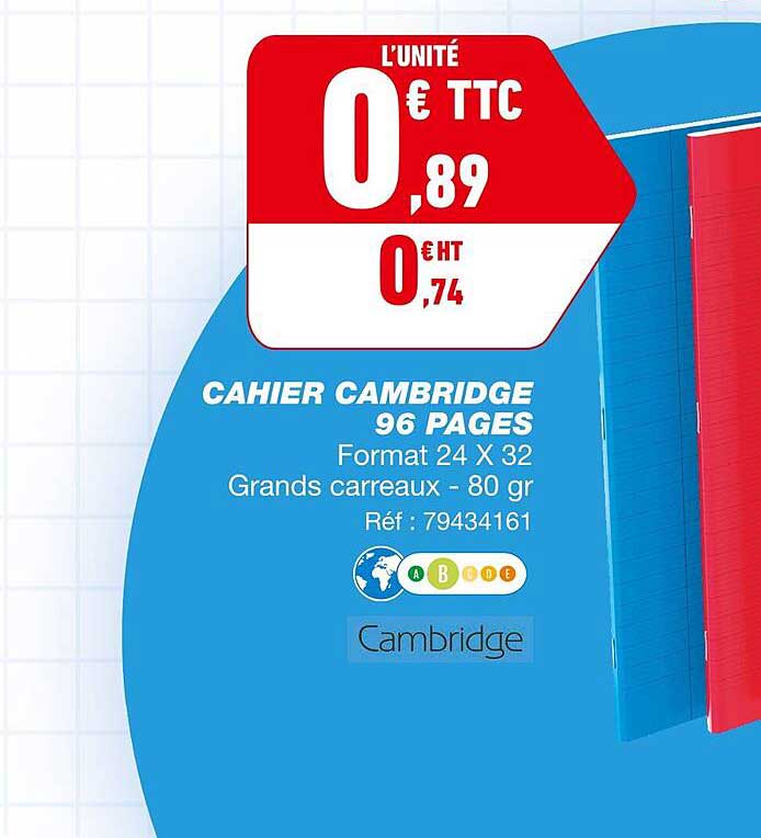 Cahier Cambridge 96 Pages