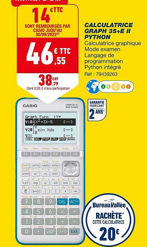 calculatrice graph 35+e II python
