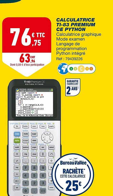 calculatrice ti-83 premium ce python