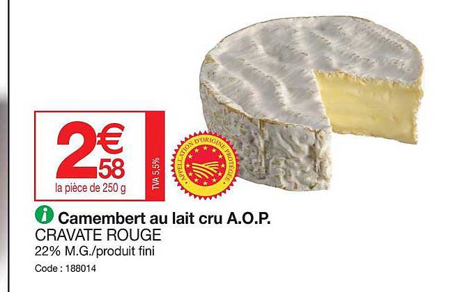 camembert au lait cru a.o.p. cravate rouge