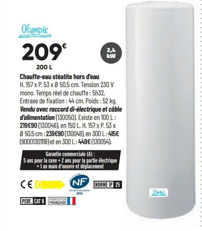 chauffe-eau stéatite hors d'eau