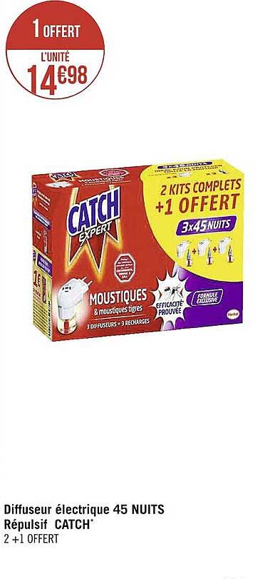 diffuseur électrique 45 nuits répulsif catch