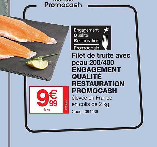 filet de truite avec peau 200-400 engagement qualité restauration promocash