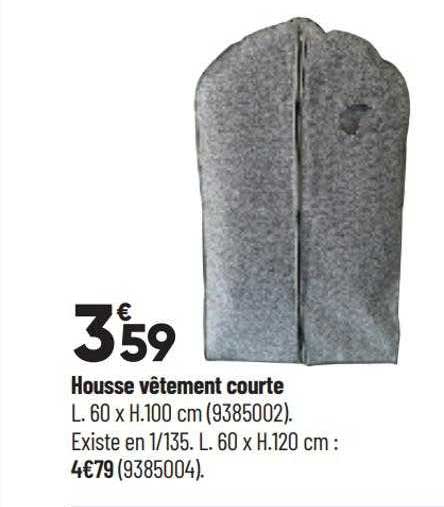housse vêtement courte