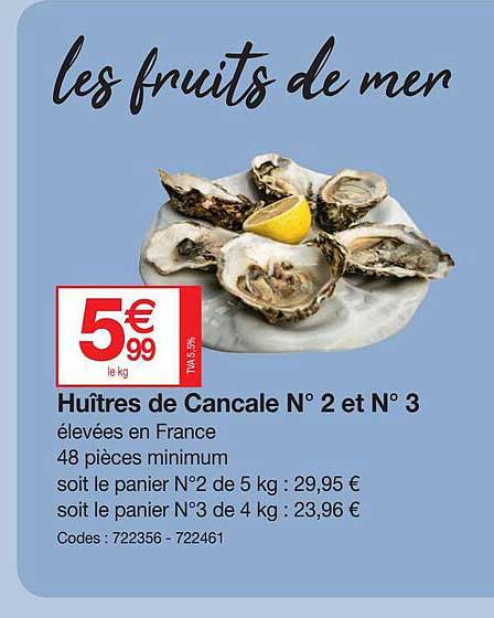 huîtres de cancale n° 2 et n°3