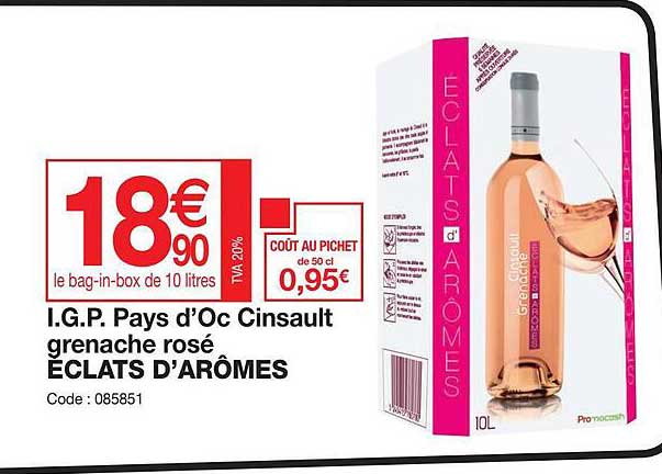 i.g.p. pays d'oc cinsault grenache rosé éclats d'arômes