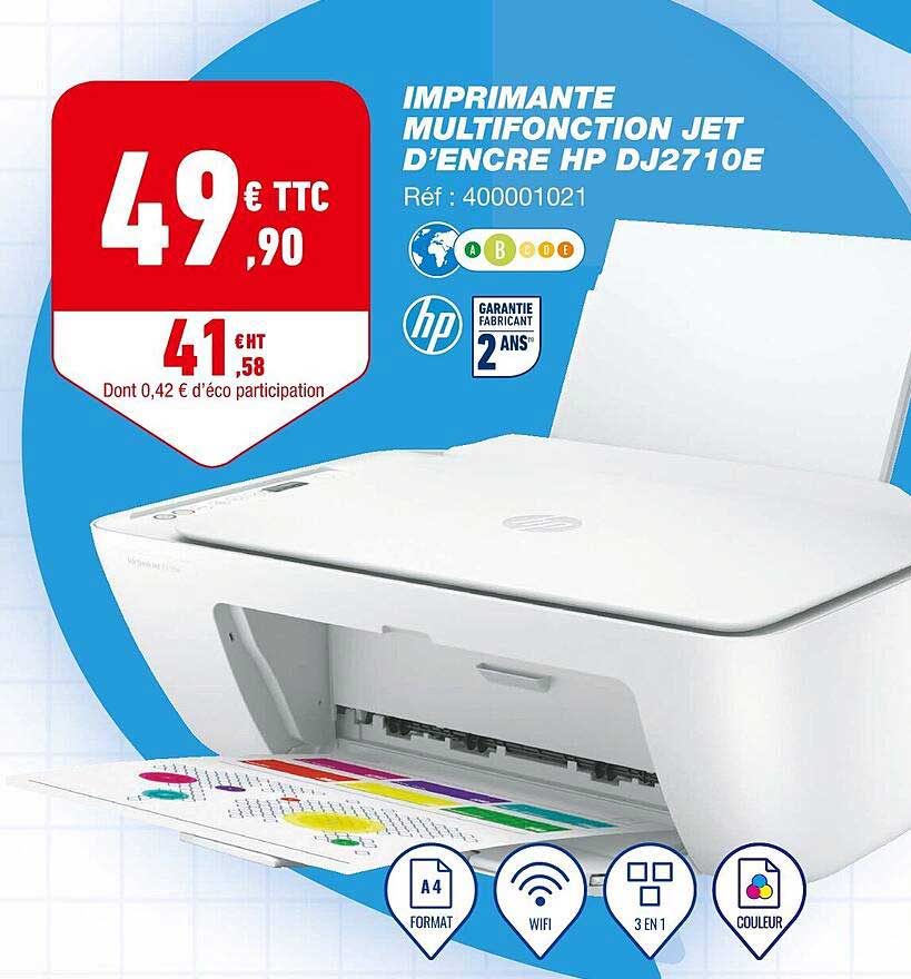 imprimante multifonction jet d'encre hp dj2710e
