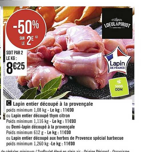 Lapin Entier Découpé à La Provençale