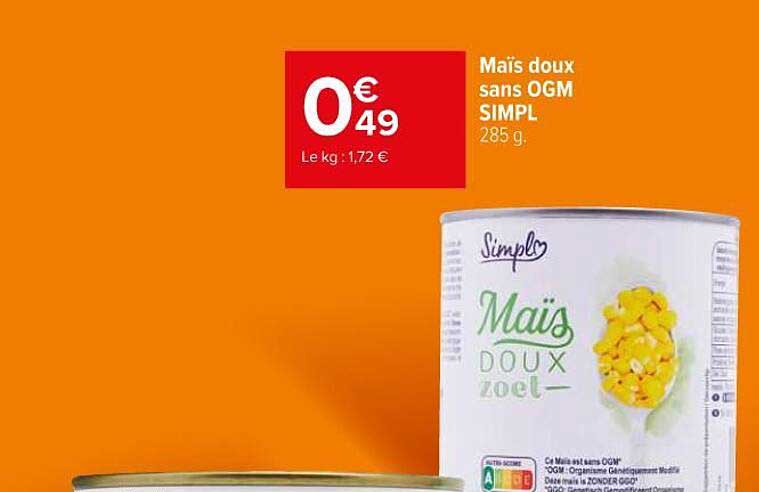 maïs doux sans ogm simpl