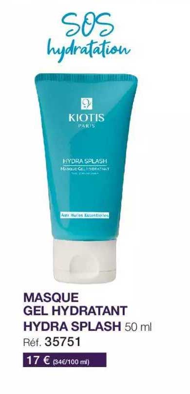 masque gel hydratant hydra splash