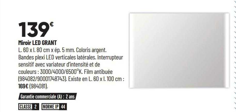 miroir led grant
