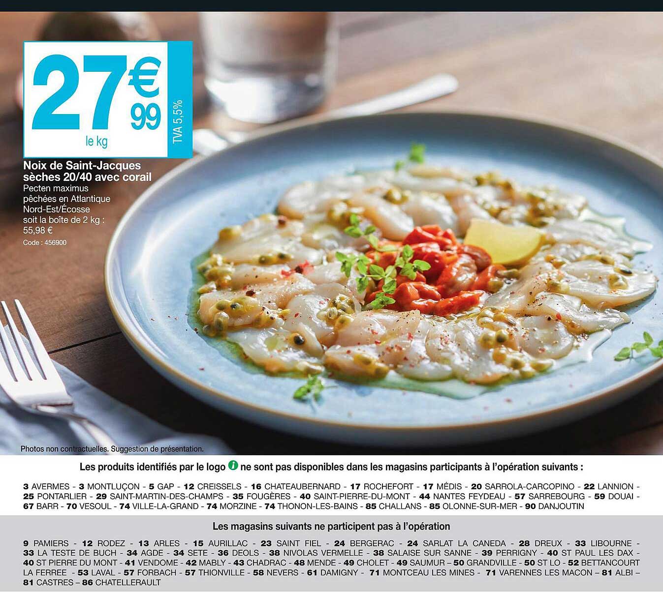 noix de saint-jacques sèches 20-40 avec corail