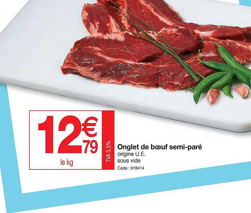 onglet de boeuf semi-paré