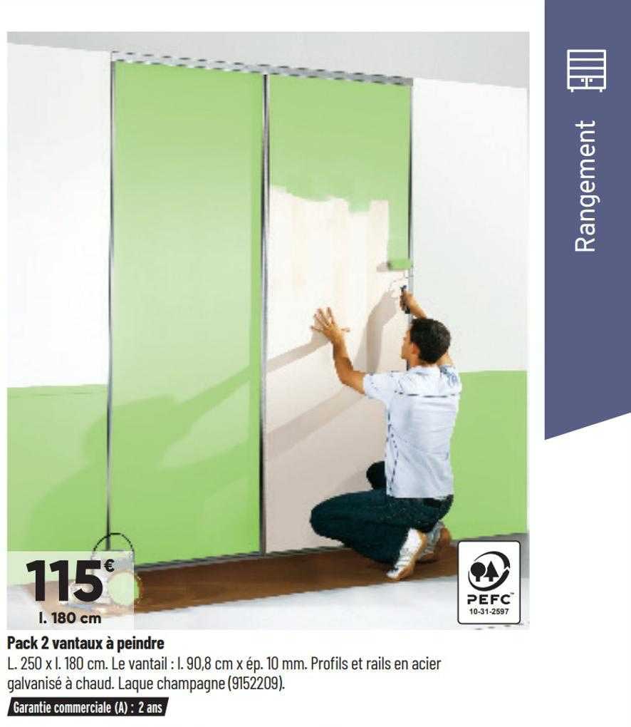 pack 2 vantaux à peindre