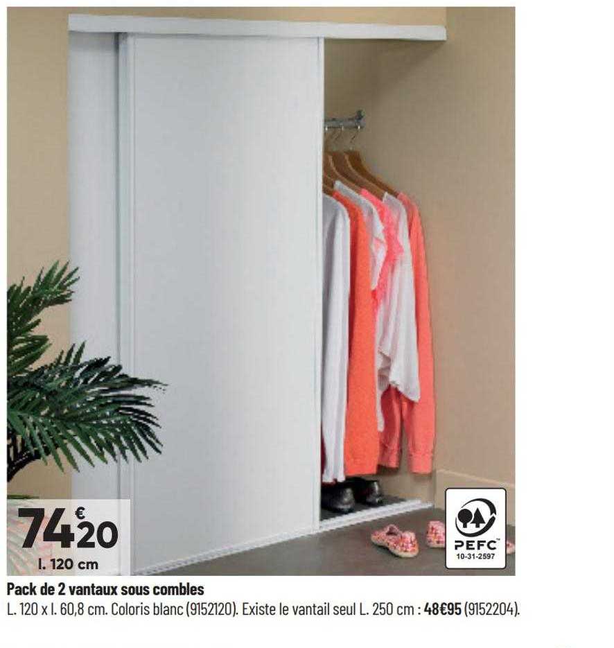 pack de 2 vantaux sous combles