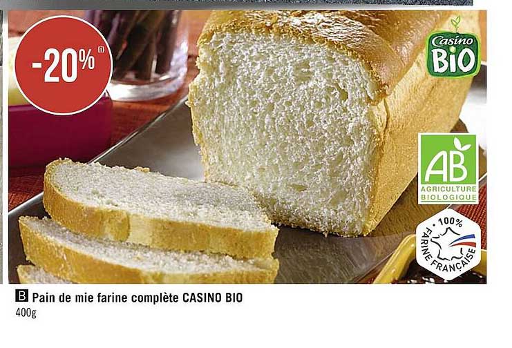 Pain De Mie Farine Complète Casino Bio