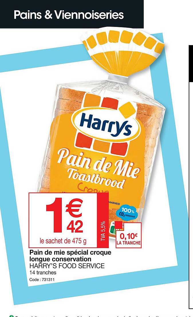 Pain De Mie Spécial Croque Longue Conservation Harry's Food Service