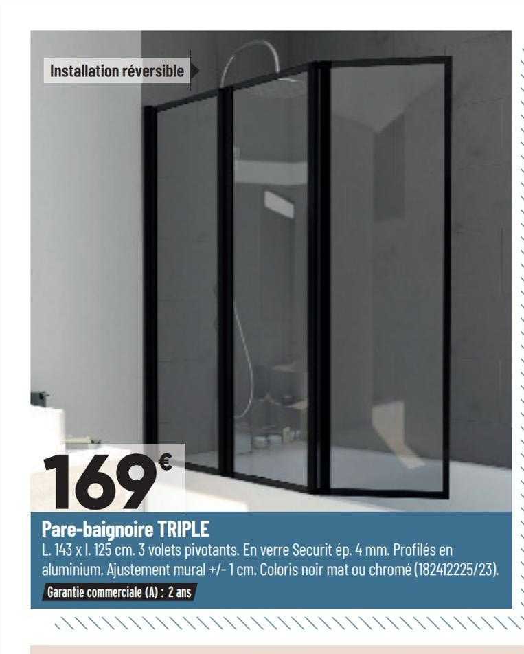 pare-baignoire triple