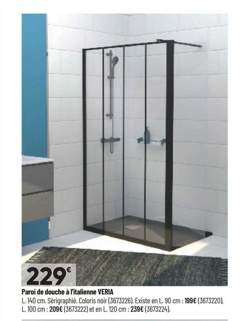 paroi de douche à l'italienne veria