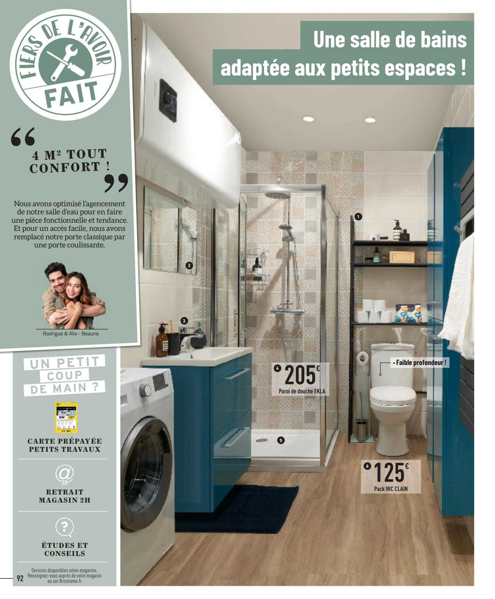 paroi de douche ekla, pack wc clain