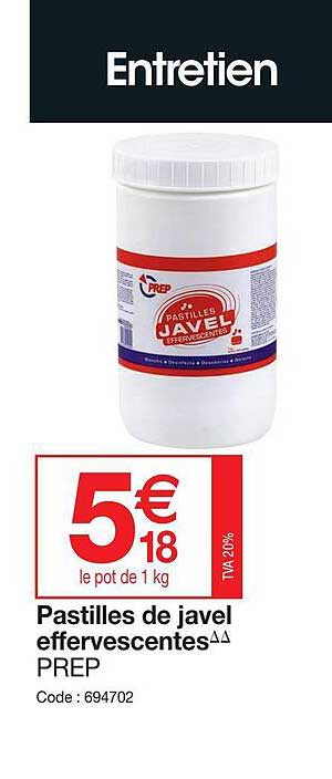 pastilles de javel effervescentes prep