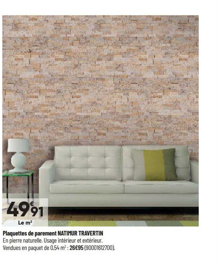 plaquettes de parement natimur travertin