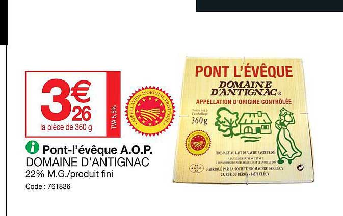 pont-l'évêque a.o.p. domaine d'antignac