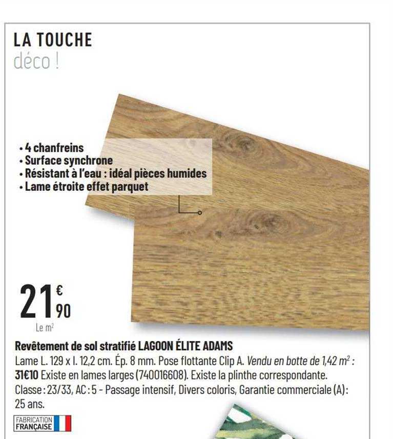 revêtement de sol stratifié lagoon élite adams