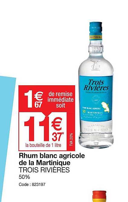 rhum blanc agricole de la martinique trois rivières