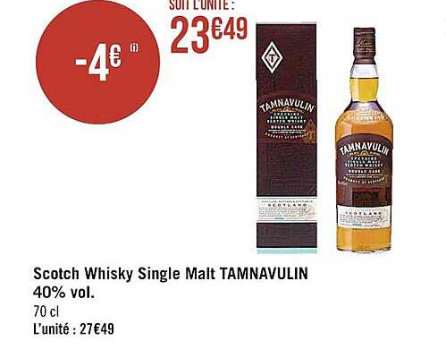 scotch whisky single malt tamnavulin 40% vol.